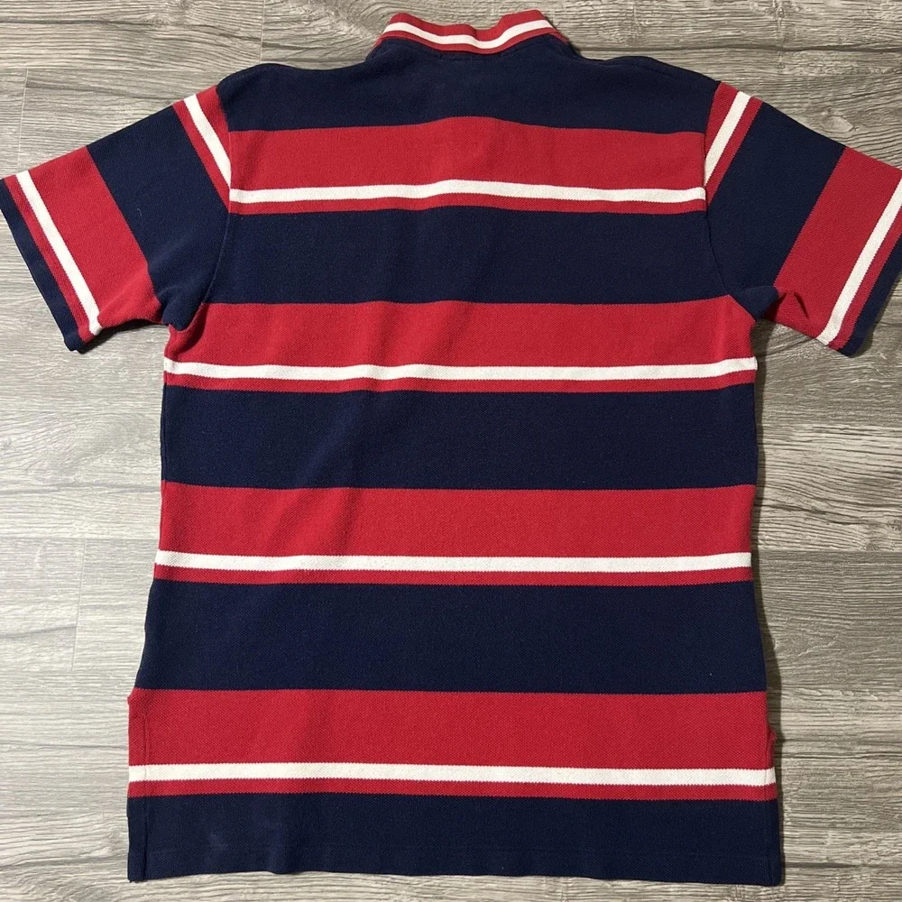 Vintage Ralph Lauren Striped Red/White/Blue Short Sleeve Rugby Polo Size Large